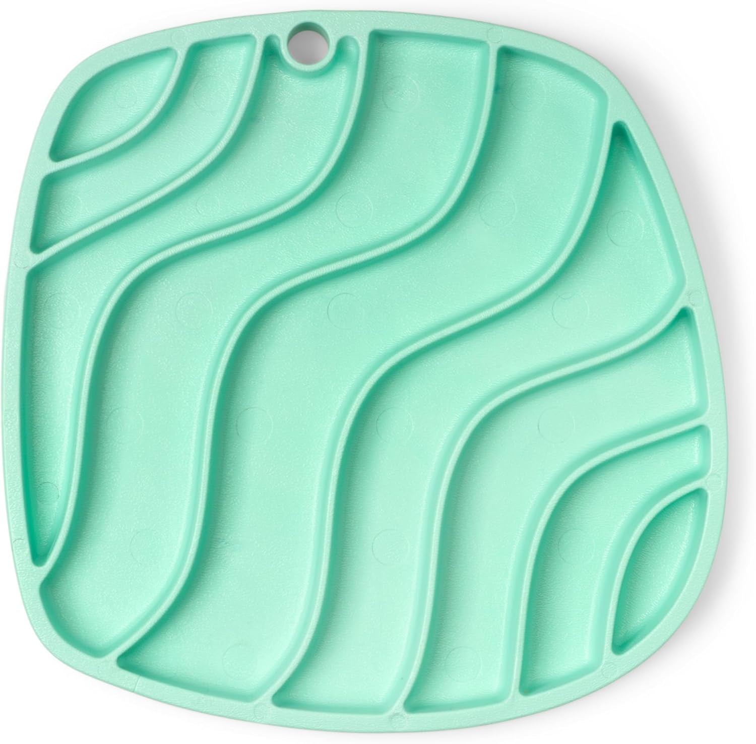 West Paw Seaflex Waves Feast Mat – All-In-One, Slow Feeder, Lick Mat – Encourages Foraging & Food Exploration - Engages Picky Eaters & Slow Feeding - Versatile – Easy to Clean, Non-Toxic - Tropic