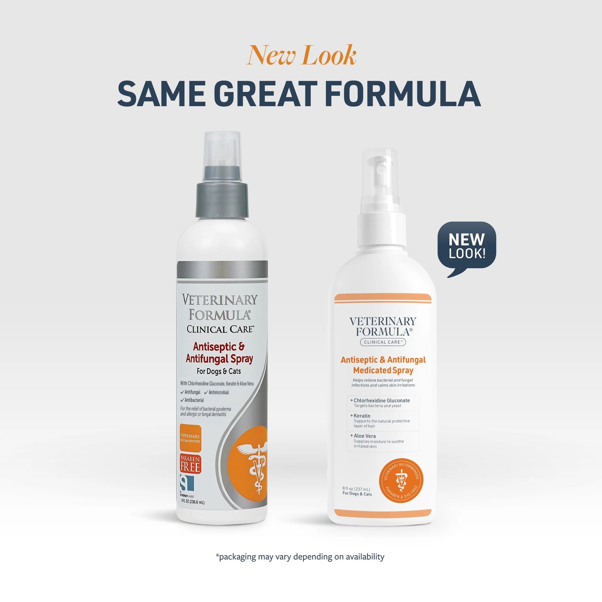 Antiseptic antifungal spray for pets shown in new packaging for dogs and cats, effective skin relief.