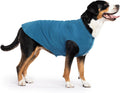 Comfortable Dog Fleece Jacket for Winter worn by a dog, perfect for keeping pets warm during cold weather.