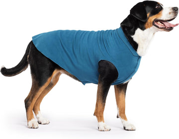 Comfortable Dog Fleece Jacket for Winter worn by a dog, perfect for keeping pets warm during cold weather.