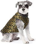 Comfortable Dog Fleece Jacket for Winter on a dog with a leopard print design, perfect for winter walks and outdoor activities.